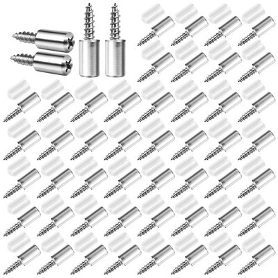 60 Pcs Shelf Pins with Non-Slip Sleeve, Self Tapping Screw Shelf Support Pegs