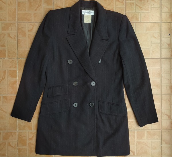 YVES SAİNT LAURENT VARİATİON WOOL DOUBLE BREASTED BLAZER JACKET GR. 40