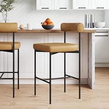 Dahlia counter height chair, modern barstool with back, mid-century me