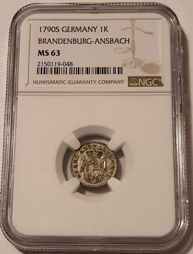 Germany States Era Brandenburg-Ansbach 1790 S Kreuzer MS63 NGC