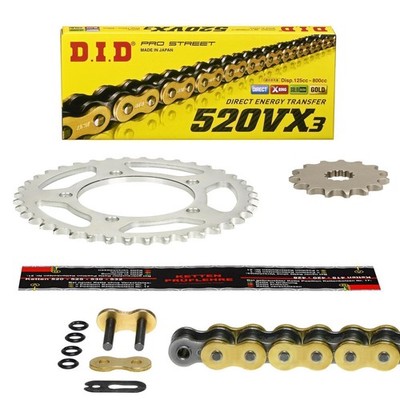 DID VX3 G&B Kettensatz Suzuki GZ 250 Marauder (AR WVAR) 2004, X-Ring Clipschloss