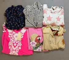 Lot of 6 Blouses Different Brands and Styles Women Adult S & M Pullover Tops.
