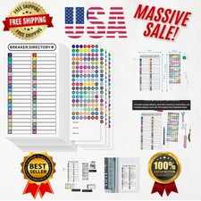 16 Waterproof Breaker Panel Labels - Reusable Electrical Box Stickers Mix Colors