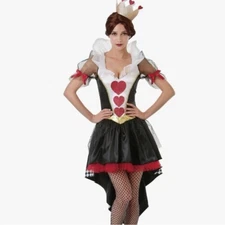 Queen of Hearts NWT Costume Women's Size Large Dress with Crown