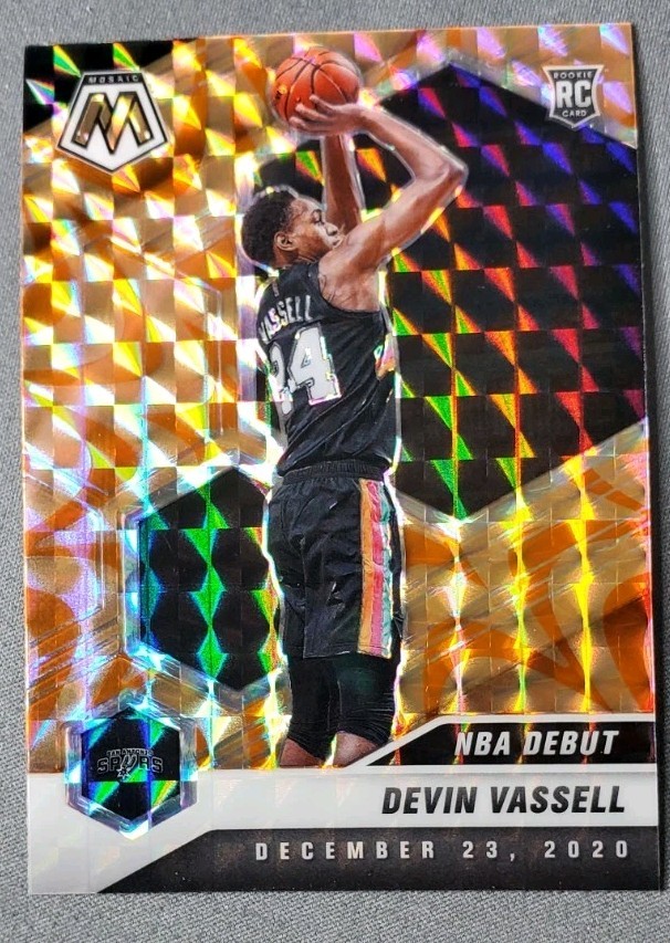 2020-21 Panini Mosaic - NBA Debut Devin Vassell #278 Reactive Orange Prizm (RC)