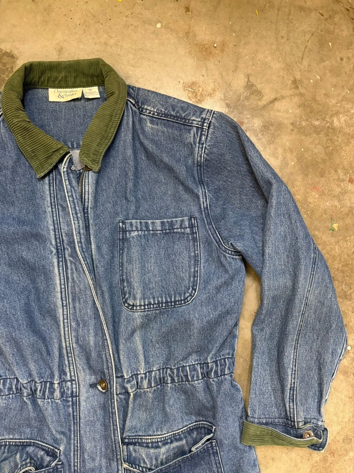 Chaqueta Christopher & Banks Chore Barn para mujer azul medio denim Foto 3 de 4