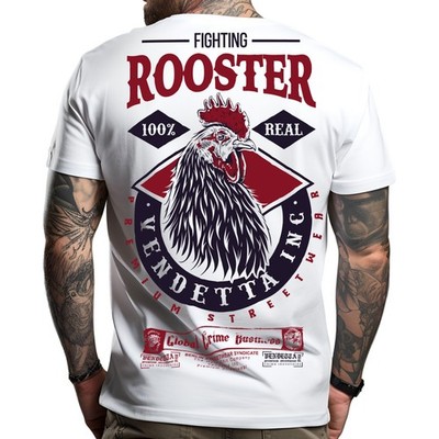 Vendetta Inc. Herren Rundhals kurzarm T-Shirt Rooster weiß 1325 - Neu