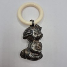 Antique Or Vintage Silver Plated Puppy Dog Te...
