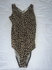 GB Girls Leopard Print Bodysuit Leotard with Snap Bottom Size M