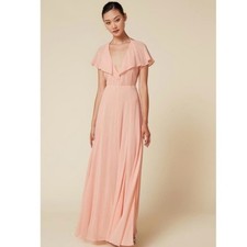 Reformation Avery Blush Pink Maxi Dress 0 Open Back Bridesmaid Wedding Guest