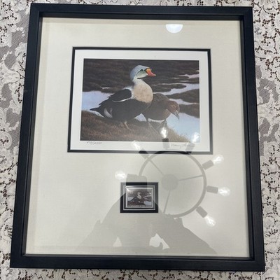 1991/1992 Nancy Howe Federal Migratory King Eider Signed Duck Stamp Print Framed