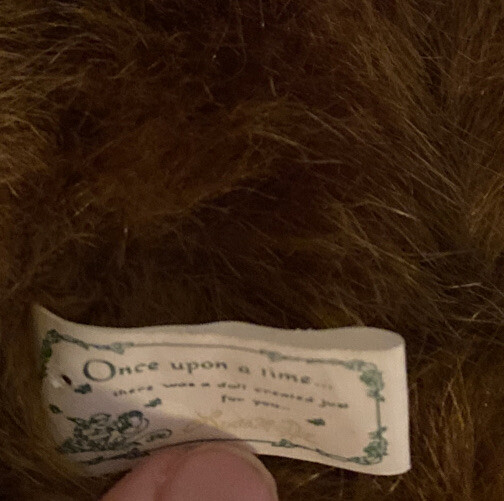 Once Upon a Time Brown Bear by Artist Linda M Rick 10" jointed Plaid Feet Fuzzy