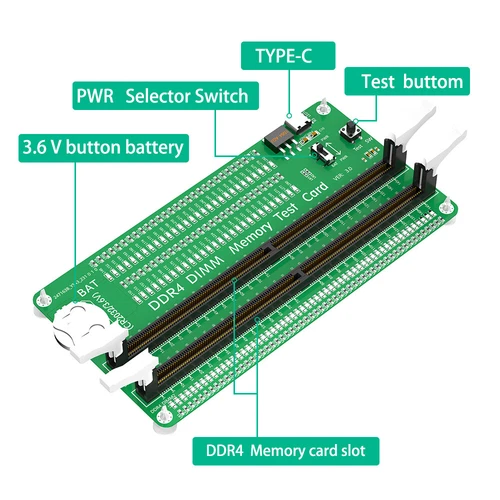 DDR4 Desktop PC RAM Memory Tester Slot Diagnostic Analyzer Tester Card with LED