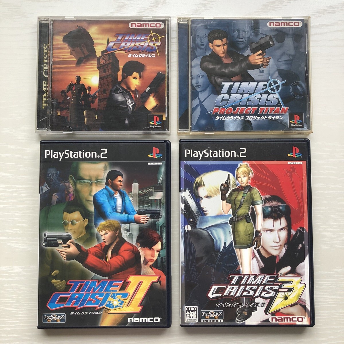 Times Crisis PS1 PS2 set of 4 Namco Playstation import from Japan