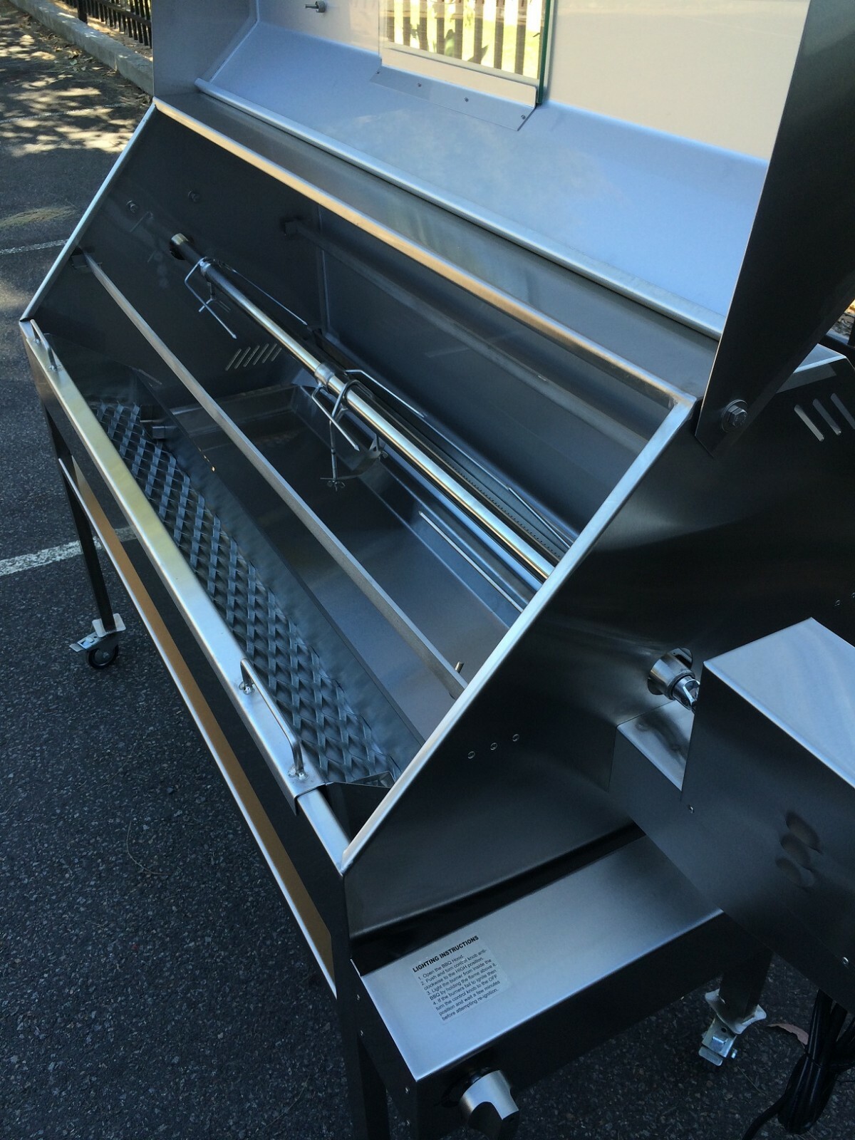 Stainless Steel Gas Charcoal Spit BBQ Rotisserie eBay