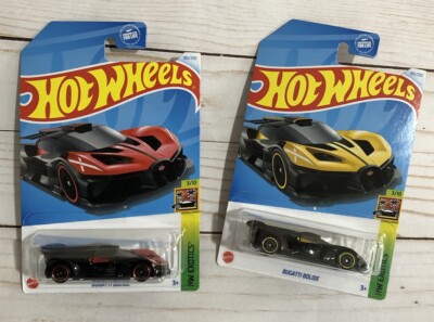 Hot Wheels Bugatti Bolide Cars - Lot of Two - Red & Yellow Gold Mattel NEW