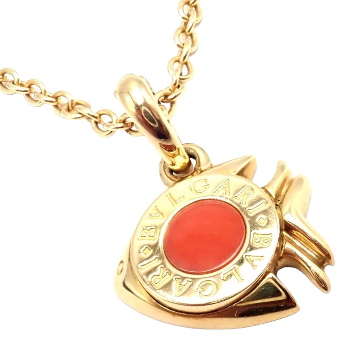 Authentic! Bulgari Bvlgari 18k Yellow Gold Coral Naturalia Fish