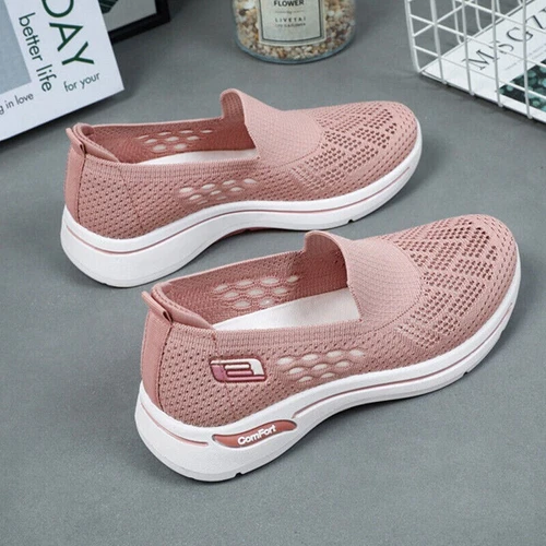 Damen Atmungsaktive Sport Sneakers Slip-On-Wanderschuhe Leichte Schuhe Outdoor - Bild 4 von 11