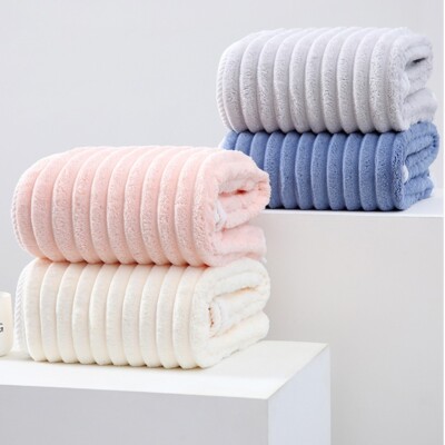 3-Piece Candy Fleece Bath Towel Set - Ultra Soft & Absorbent Square Towels - USA