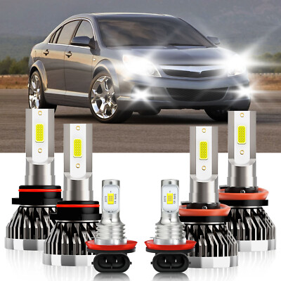 For Saturn Aura 2007-2009 Combo LED Headlight+Fog Lights Bulbs Kit 9005 H11 H11