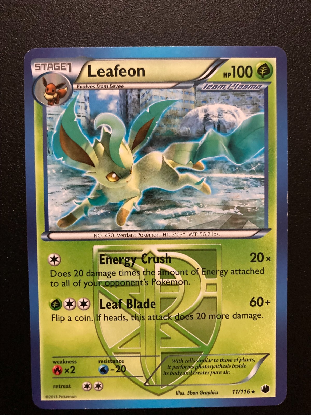 Pokemon TCG - Lightly Played Leafeon 11/116 Rare Plasma Freeze