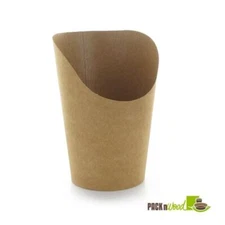 PacknWood 210GSPK270, 3.9x2.36-inch Kraft Wrap Paper Fry Cup, 1000/CS