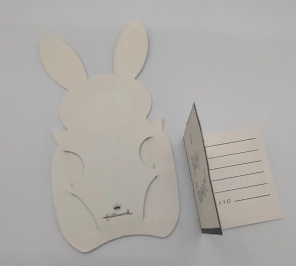 Invitaciones de baby shower vintage con textura de conejito conejo 17 en total Foto 3 de 4