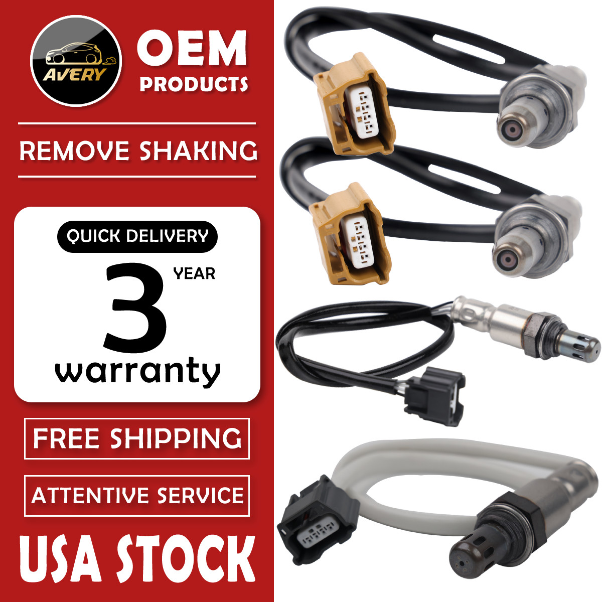4X Oxygen O2 Sensor Upstream + Downstream For 2013-2014 Nissan Pathfinder 3.5L