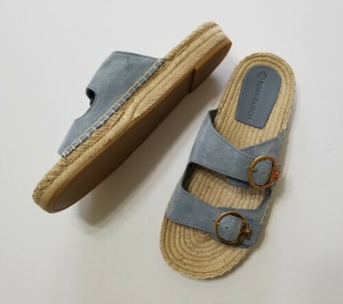 NEW Tory Burch Selby Two-Band Espadrille Slide Sandal Blue Size ~ |  eBay