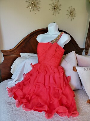 ASPEED Coral Prom Short Pageant Formal Ball Gown Size S | eBay