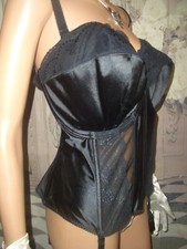 Elomi sexy Satin Mieder Straps Corsage Gr. 75 HH (i) schwarz Miedercorsage (CL7)