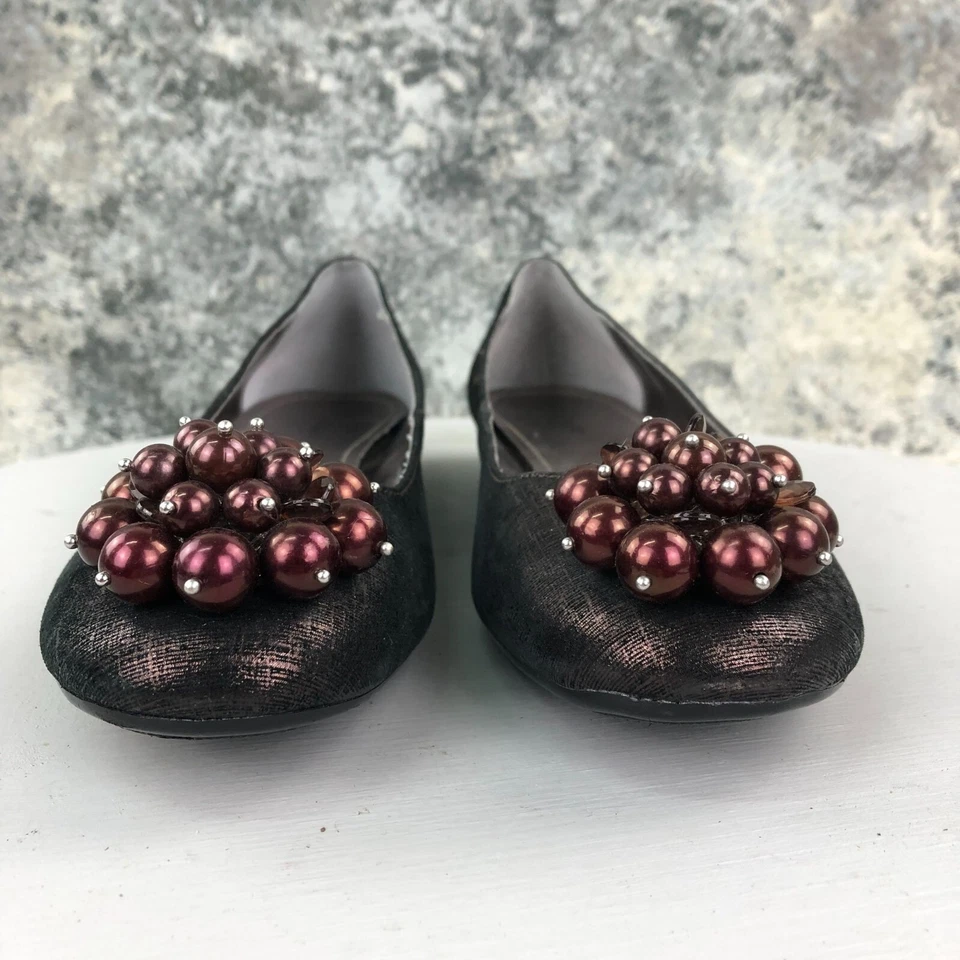 Женские бронзовые кожаные балетки Alfani размер 9 М с круглым носком Muse - Изображение 2 из 4