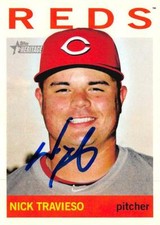 Nick Travieso autographed Baseball Card Cincinnati Reds 2013 Topps Heritage #116
