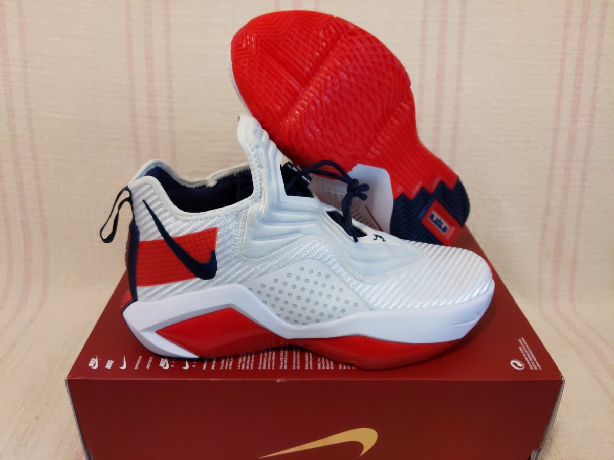 Nike LeBron Soldier 14 USA White Red Blue USA CK6024 100 Men Shoe