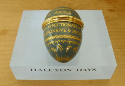 Halcyon Days Widder - Sternzeichen eiförmige Emaille Box - 2 1/4'' (5,75 cm)