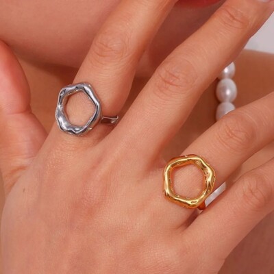 Geometric Rings, Hollow-out Ring, Women Ring, Dainty Ring, Casual Ring, Elegant.