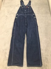 Dickies Overalls Mens 34x30 36x29 Blue Utility Carpenter Workwear Dark Wash
