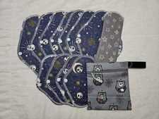 Set/8+4 Reusable Menstrual Pads, & Free WetBag (Nightmare Before Christmas 2024)