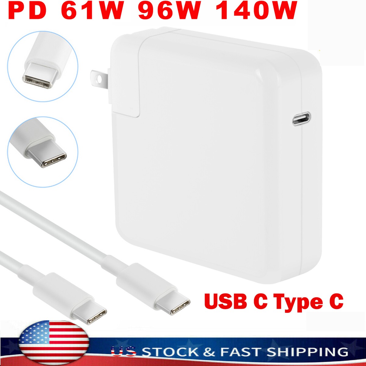 140W 96W 61W Type C USB C AC Adapter Wall Charger For Apple
