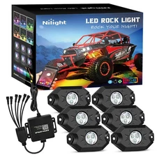 Nilight RGB LED Rock Lights Kit 6 pods Underglow Multicolor Neon Light Pod