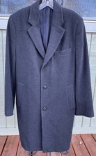Saks Fifth Avenue Vintage Overcoat Large Notch Lapel Wool Blend Ticket Pocket