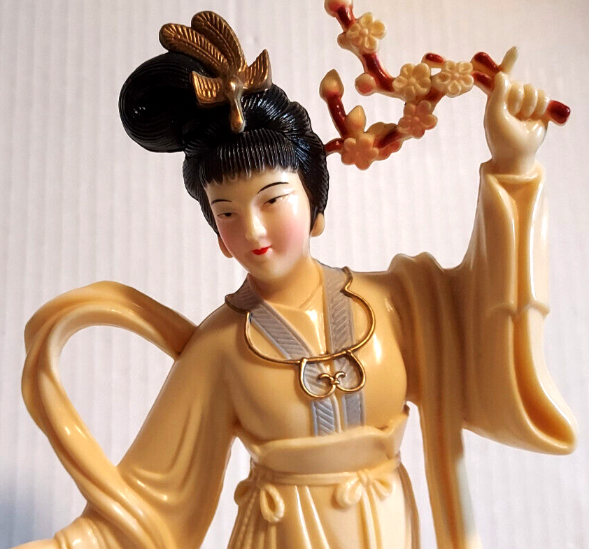 Vintage Japanese Figurine of Geisha in a Rickshaw, 1930s Celluloid