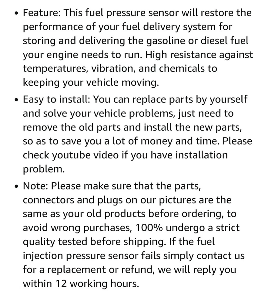 Датчик давления впрыска топлива для Ford Mercury Lincoln НОВЫЙ - Изображение 2 из 3