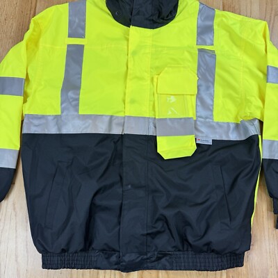 Neese Viz Safety Reflective Jacket Yellow Black Sz XL ANSI 1072015