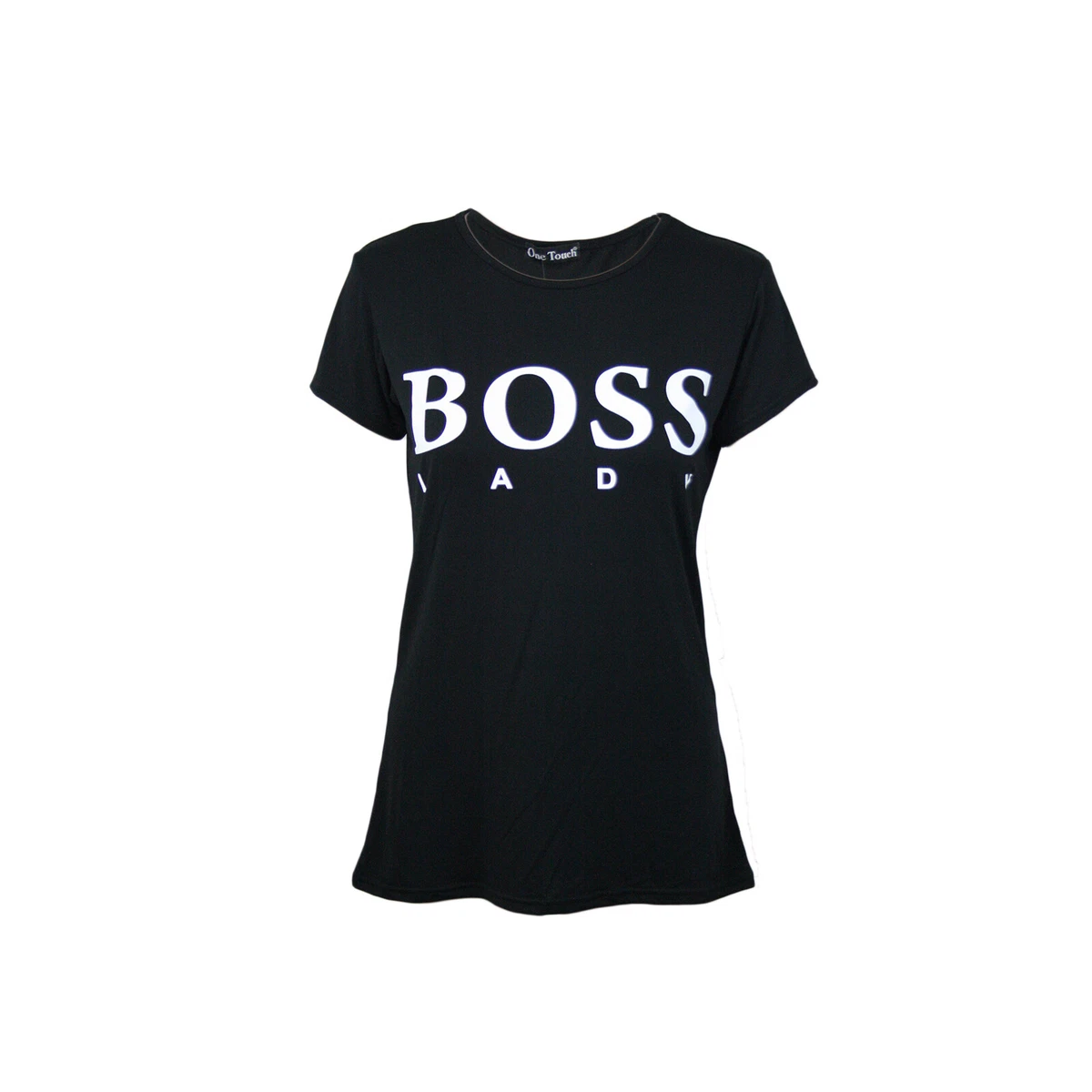 Ladies Short Sleeve Boss Lady Printed Slogan T Shirt Women Summer