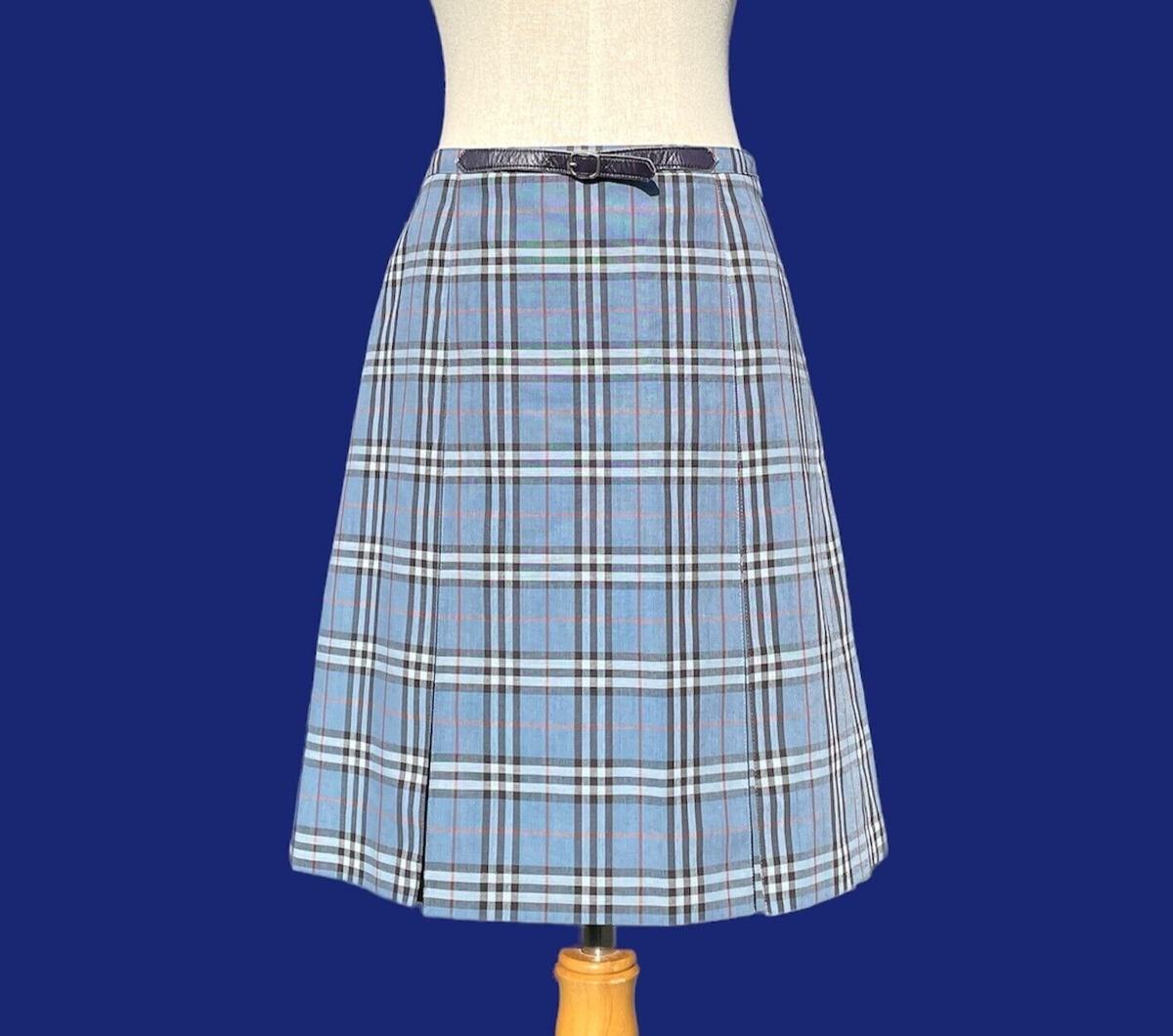 Burberry London Blue Label Women's Pleated Nova Check Plaid Burberry London Blue Label Women's Pleated Nova Check Plaid