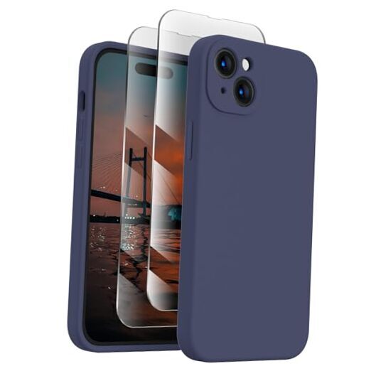 Designed for iPhone 15 Case, Silicone Upgraded [Camera Protection] Navy blue