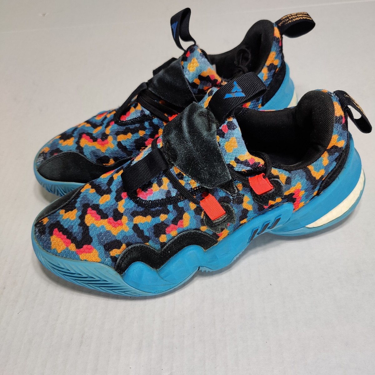 Adidas Trae Young 1 Pixels Black Blue Basketball Sneakers