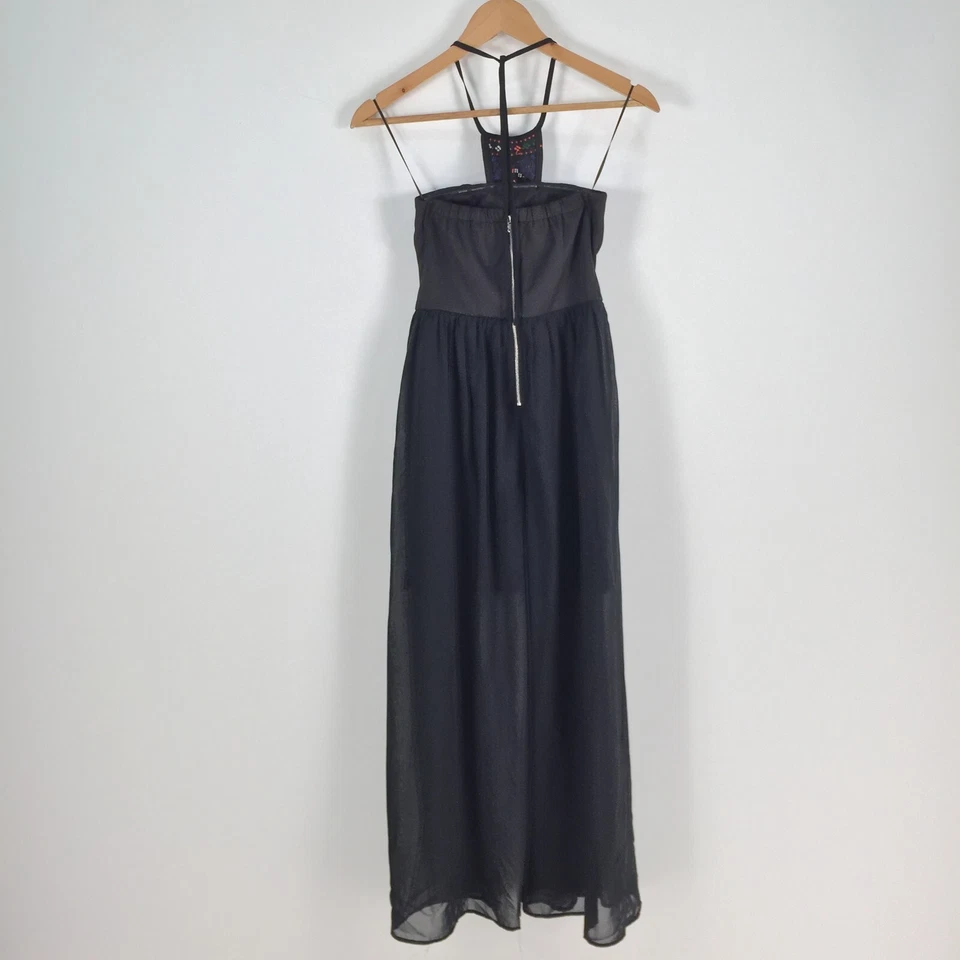 Vestido mujer Dotti talla 6 maxi negro sin mangas elástico cremallera sólida 024887 Foto 3 de 4