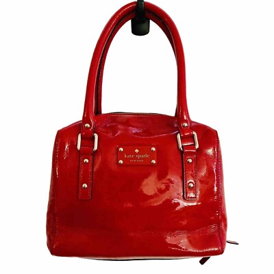 Kate Spade Red Patent Cow Leather Bowler Bag Purse Handbag